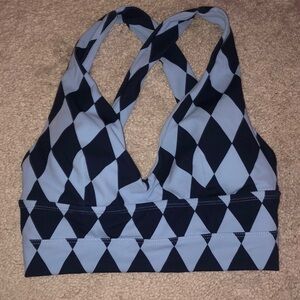 Buffbunny Alpha Sports Bra in Blue Argyle